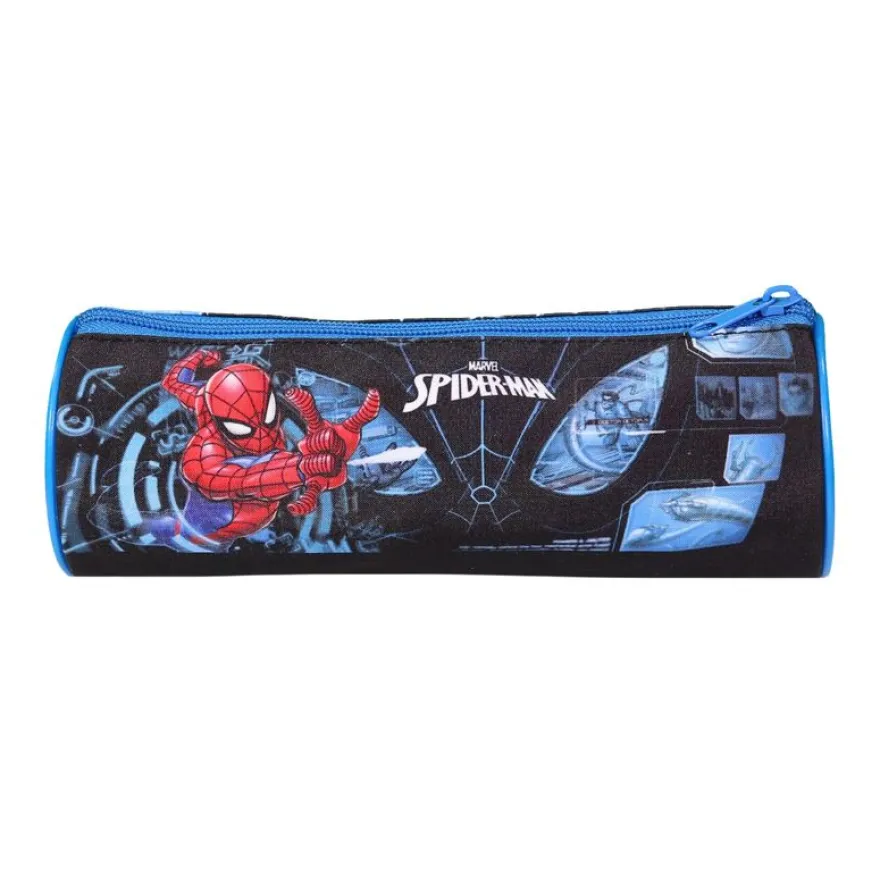 Trousse ronde Spiderman - 1 compartiment - bleu - Bagtrotter
