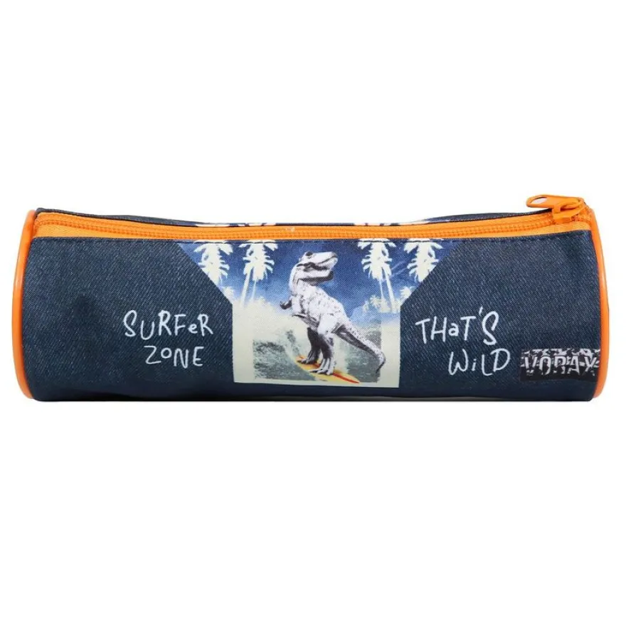 Trousse ronde Vorax Dinosaure - 1 compartiment - bleu - Bagtrotter