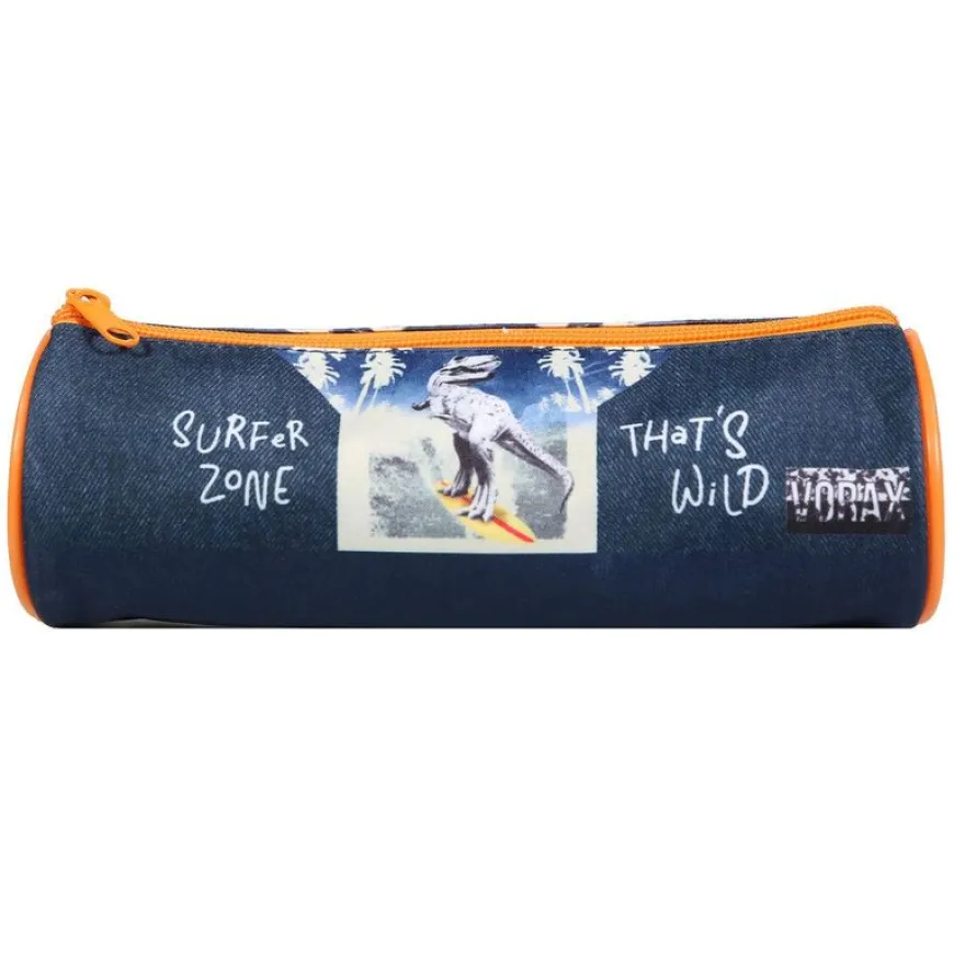 Trousse ronde Vorax Dinosaure - 1 compartiment - bleu - Bagtrotter