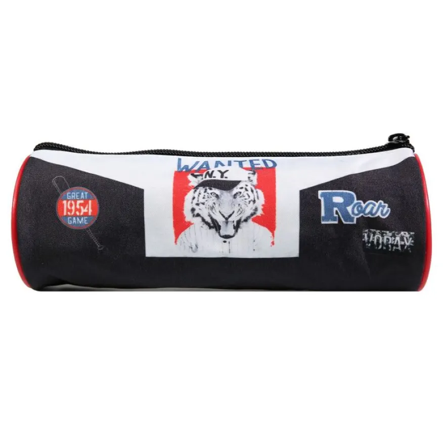 Trousse ronde Vorax Tigre - 1 compartiment - noir - Bagtrotter