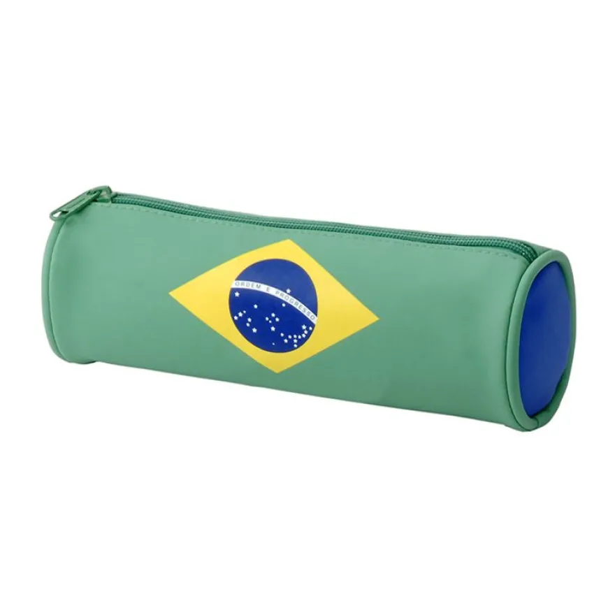 Trousse ronde World - 1 compartiment - 4 drapeaux disponibles - Viquel