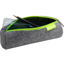 Trousse ronde Yellow Neon - 1 compartiment - gris - Exacompta