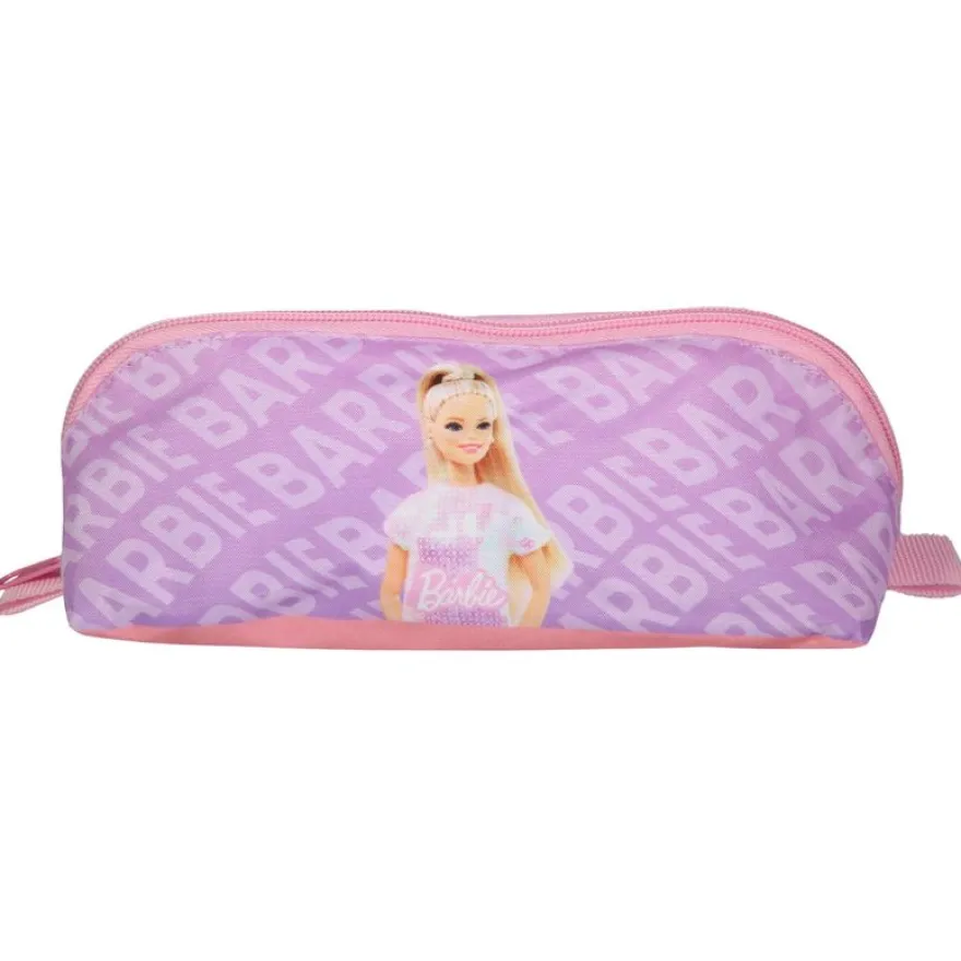 Trousse triangulaire Barbie réversible - 1 compartiment - rose - Bagtrotter