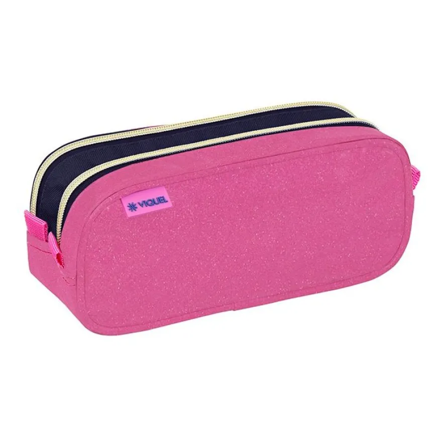 Trousse Wildflowers - 2 compartiments - bleu - Viquel