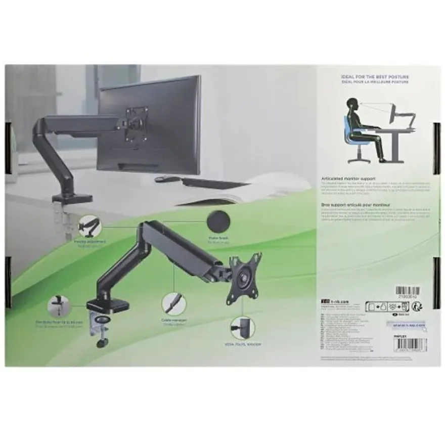 T'nB - kit de montage - Bras porte-écran simple - noir