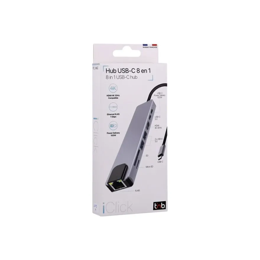 T'nB iClick - Station d'accueil - USB-C - HDMI - 1GbE