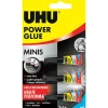 UHU – Colle Power Glue Minis Gel – Lot de 3 Tubes 1 g