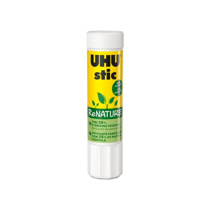 UHU stic ReNATURE - 12 Bâtons de colle - 40 g - Plastique écologique
