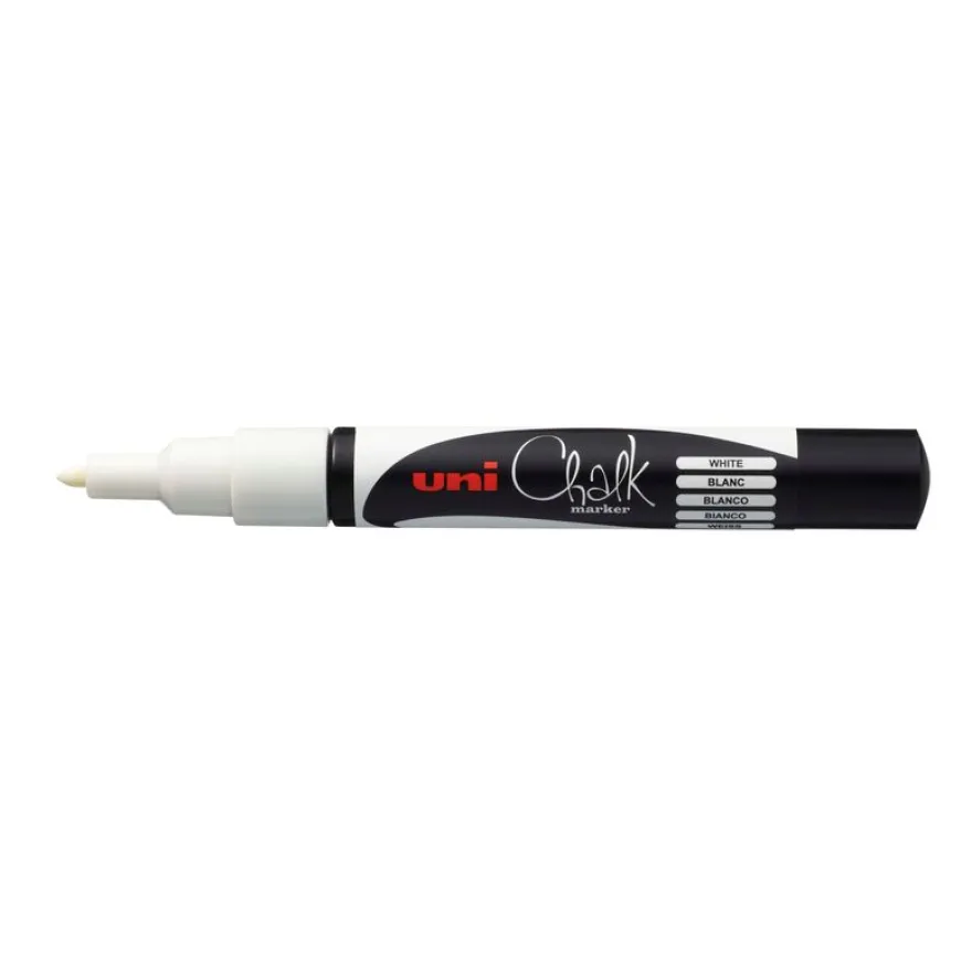 UNI CHALK - Marqueur craie - pointe moyenne conique - blanc