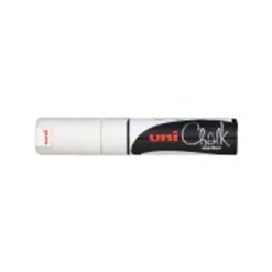 UNI CHALK - Marqueur craie - pointe biseau large - blanc