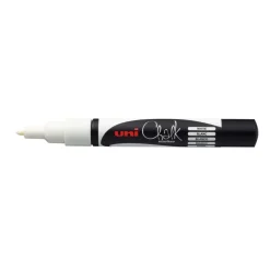 UNI CHALK - Marqueur craie - pointe fine conique - blanc