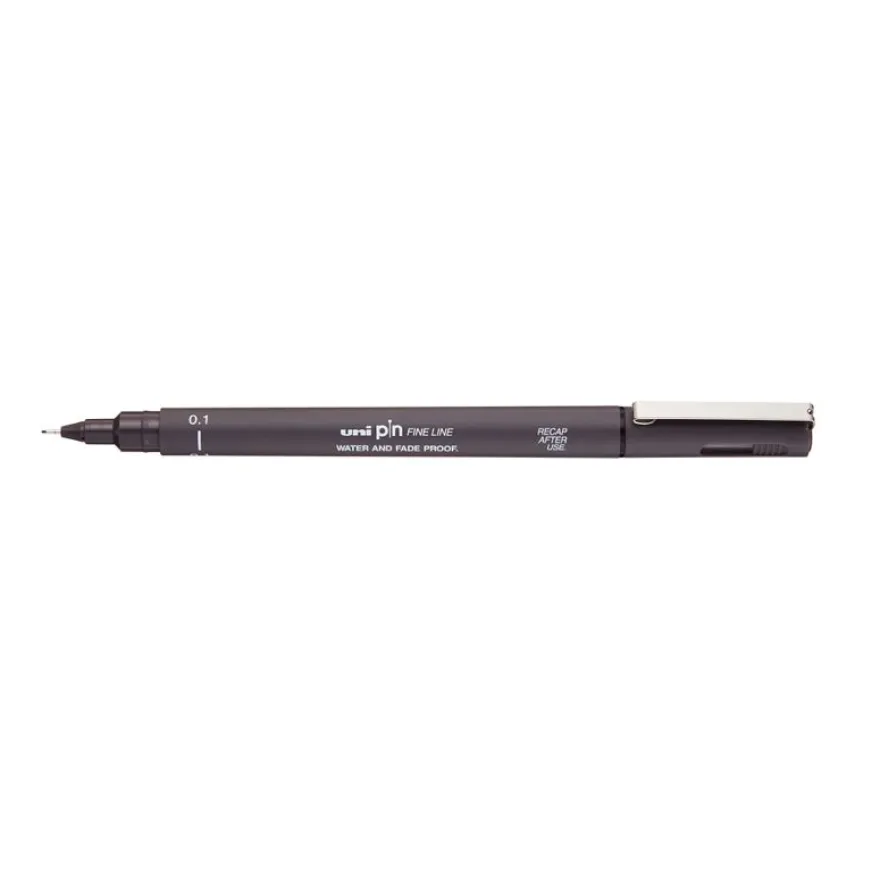 UNI PIN - Feutre fin - pointe calibrée - 0,1 mm - gris foncé