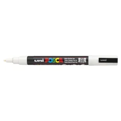 Uni POSCA PC-3M - Pack de 4 marqueurs - noir, argent, blanc, or