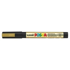 Uni POSCA PC-3M - Pack de 4 marqueurs - noir, argent, blanc, or