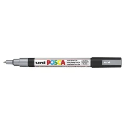 Uni POSCA PC-3M - Pack de 4 marqueurs - noir, argent, blanc, or