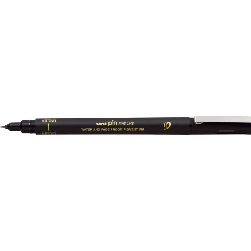 UniBall Brush – Feutre Technique Uni-Pin Noir – Pointe Pinceau Extra-Fine