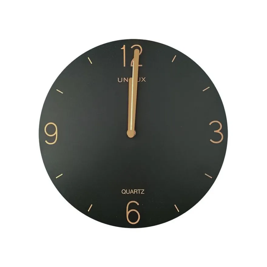 Unilux - Horloge - montage mural - 30 cm - noir, or