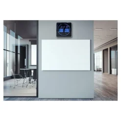 Unilux - Horloge Flo - carrée LED bleue - 28 cm - noir
