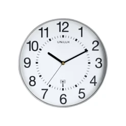 Unilux - Horloge Wave - mécanisme radio pilotée - 30 cm - gris métal