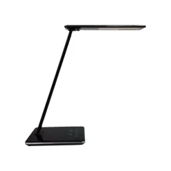 Unilux - Lampe de bureau pliable Linka - LED - USB + chargeur sans fil - noir