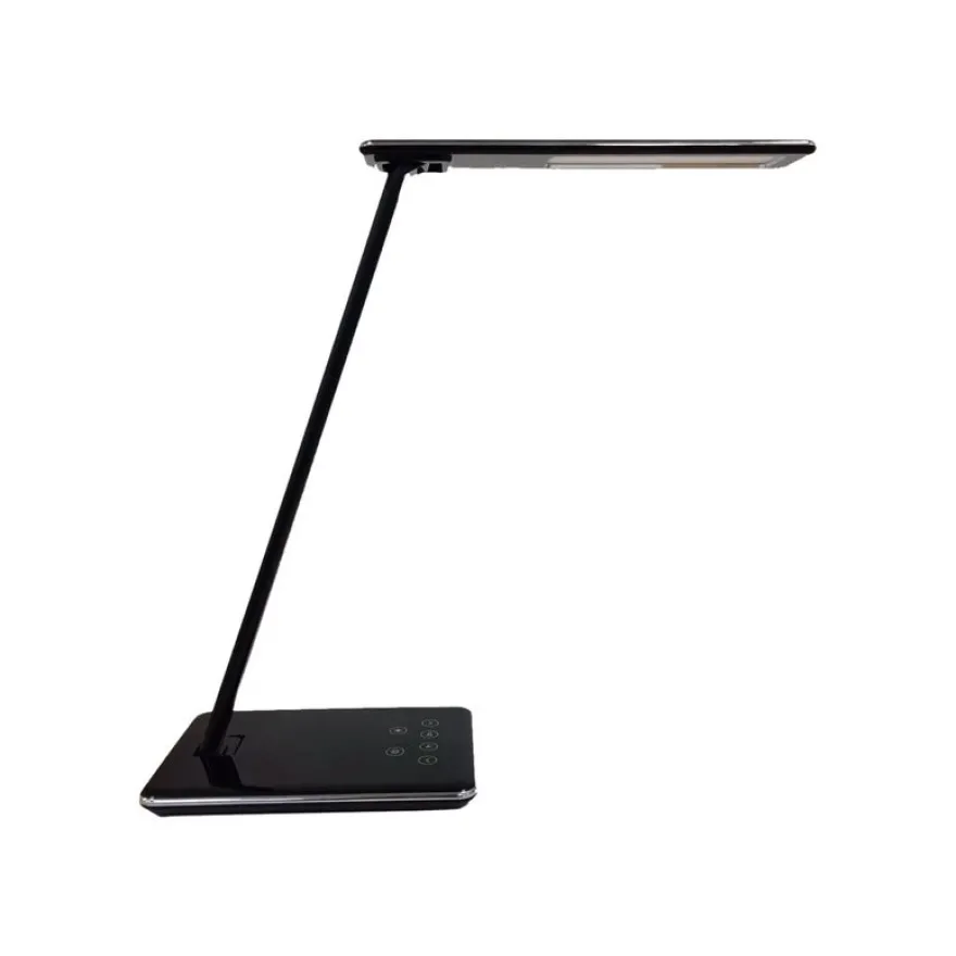 Unilux - Lampe de bureau pliable Linka - LED - USB + chargeur sans fil - noir