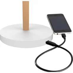Unilux - Lampe de bureau Vicky - LED - port de charge USB - blanc/bois