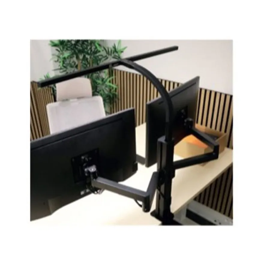 Unilux Lampe Strata + support double écran - noir