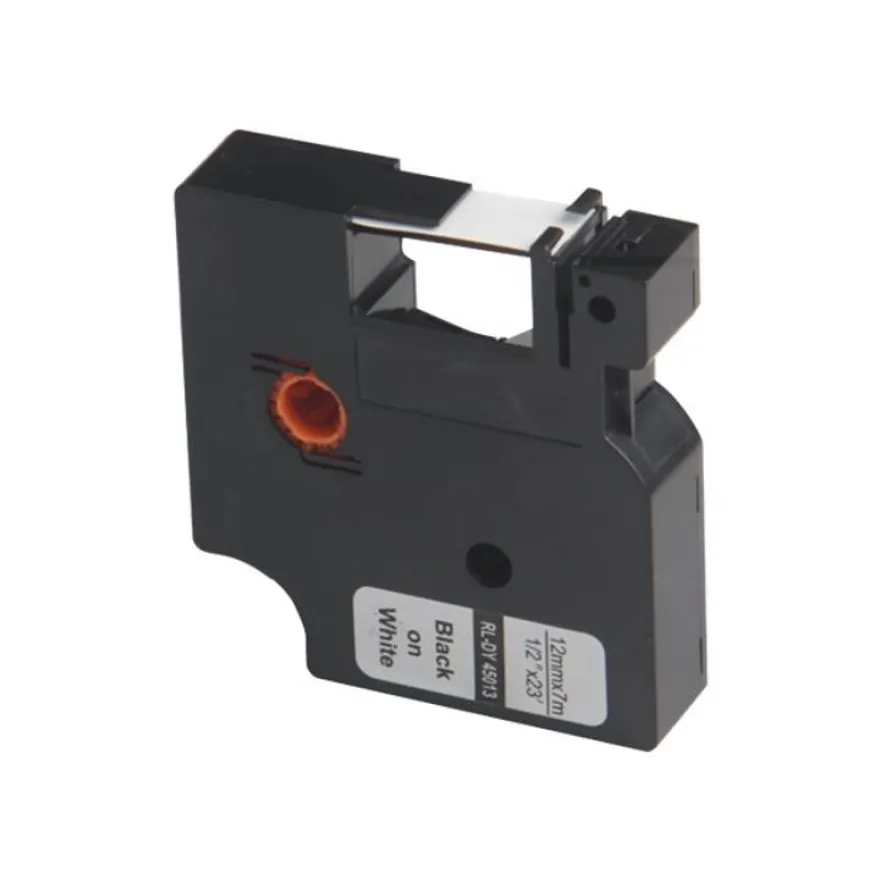 UPrint - Ruban d'étiquettes auto-adhésives pour DYMO 45013 - 1 rouleau (12 mm x 7 m) - fond blanc écriture noire