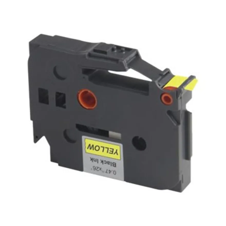 UPrint - Ruban d'étiquettes auto-adhésives pour Brother TZe631 - 1 rouleau (12 mm x 8 m) - fond jaune écriture noire