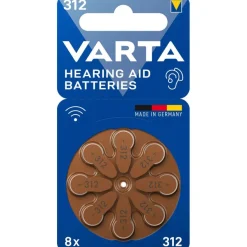 VARTA - Lot de 8 piles auditives ZA312/PR41 - 160 mAh