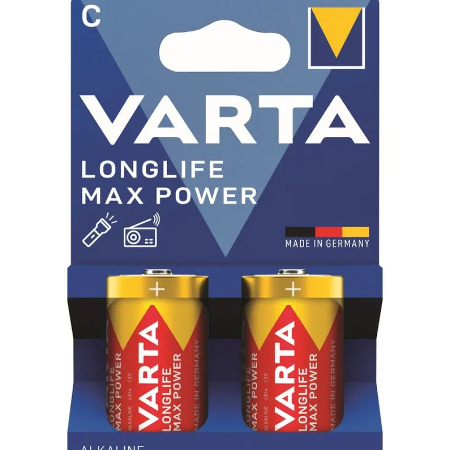 VARTA Longlife Max Power - 2 piles alcalines - C LR14