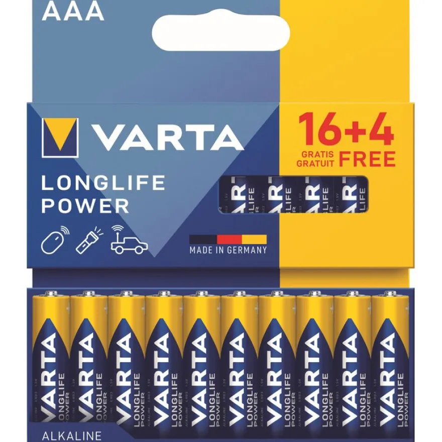 VARTA Longlife Power - 16+4 piles alcalines - AAA LR03
