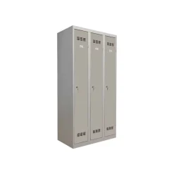 Vestiaire Industrie Propre - 3 portes - 180 x 90 x 50 cm - gris/gris