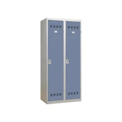 Vestiaire Industrie Salissante - 2 portes - 180 x 80 x 50 cm - gris/bleu