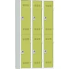 Vestiaire multicases - 3 colonnes - 6 portes - 180 x 120 x 50 cm - gris/anis