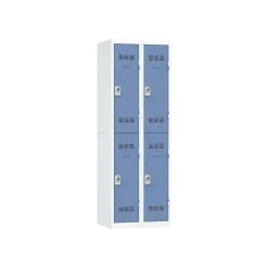 Vestiaire multicases - 2 colonnes - 4 portes - 180 x 60 x 50 cm - gris/bleu