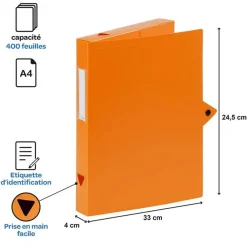 Viquel - Boîte de classement plastique - dos 40 mm - disponible dans différentes couleurs pastels