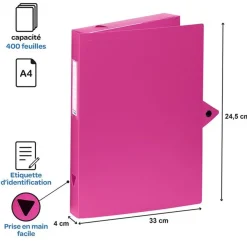 Viquel - Boîte de classement plastique - dos 40 mm - disponible dans différentes couleurs pastels