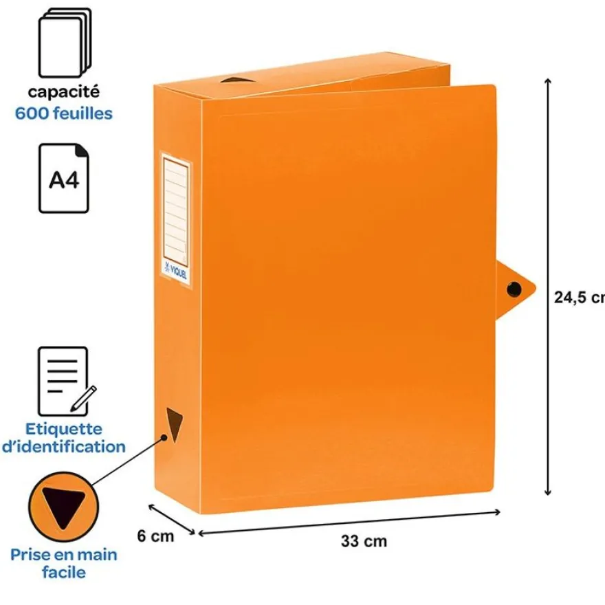 Viquel - Boîte de classement plastique - dos 60 mm - disponible dans différentes couleurs pastels
