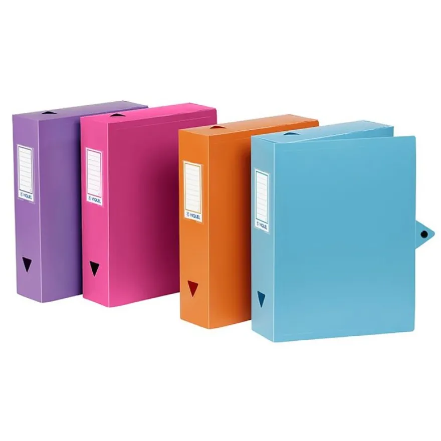 Viquel - Boîte de classement plastique - dos 80 mm - disponible dans différentes couleurs pastels