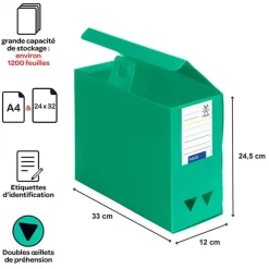 Viquel - Boîte de classement plastique - dos 120 mm - disponible dans différentes couleurs