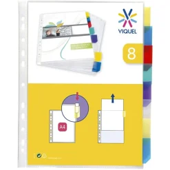 Viquel - Pochette intercalaire 8 positions - A4 - polypropylène