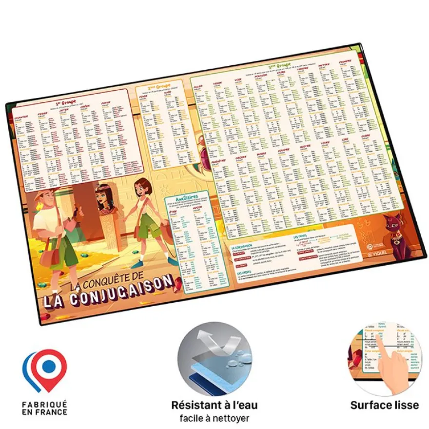 Viquel - Sous-main Educatif Conjugaison - 59,5 x 36,2 cm