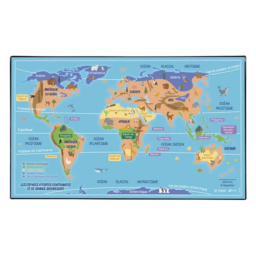 Viquel - Sous-main Educatif Système solaire et Biodiversité - 59,5 x 36,2 cm - 2 modèles disponibles