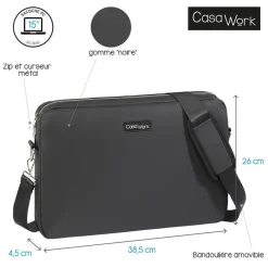 Viquel Casawork - Sacoche pour ordinateur portable 15″ - Gomme Noire