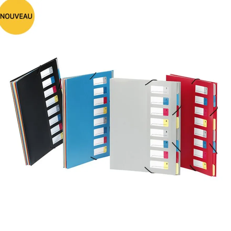 Viquel Essentiel - Trieur 8 positions avec bloc et 2 rabats - disponible dans différentes couleurs