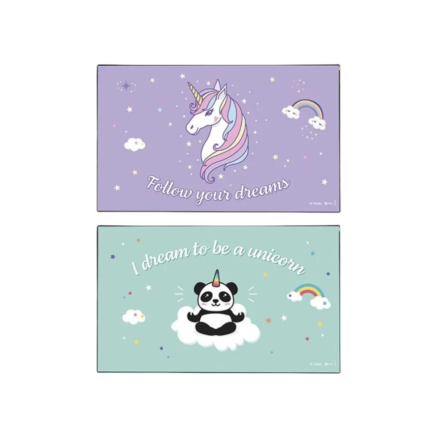 Viquel Fantaisie - Sous-main - 59,5 x 36,2 cm - PVC - Licorne / Panda