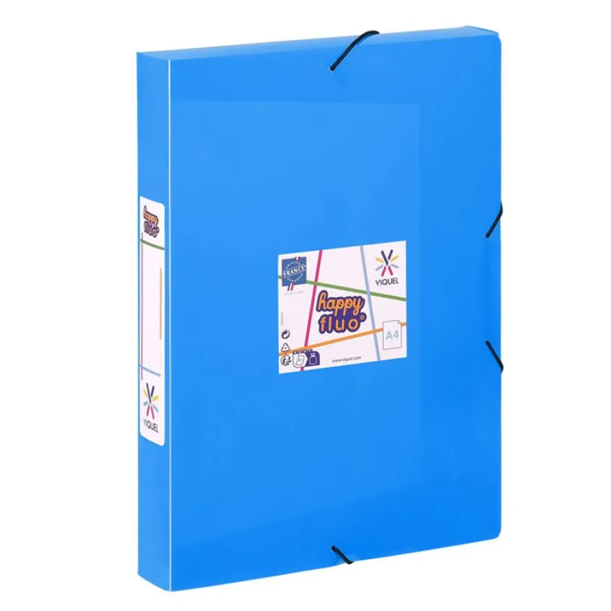 Viquel Happy Fluo - Boîte de classement plastique - dos 45 mm - disponible dans différentes couleurs