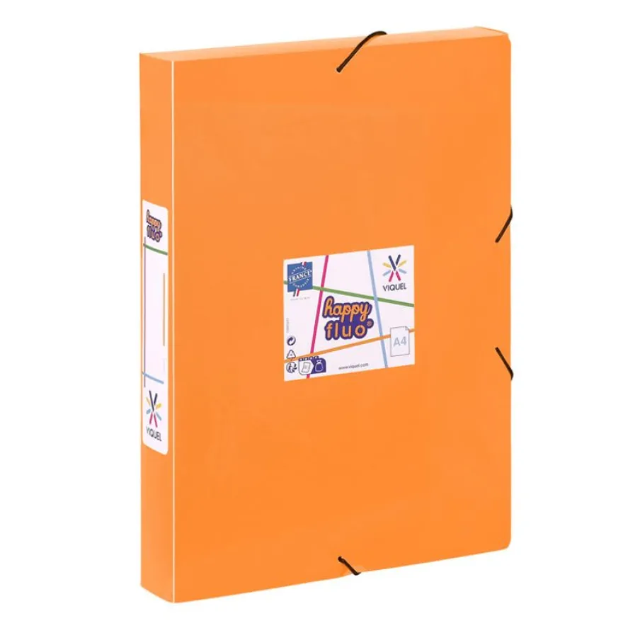 Viquel Happy Fluo - Boîte de classement plastique - dos 45 mm - disponible dans différentes couleurs