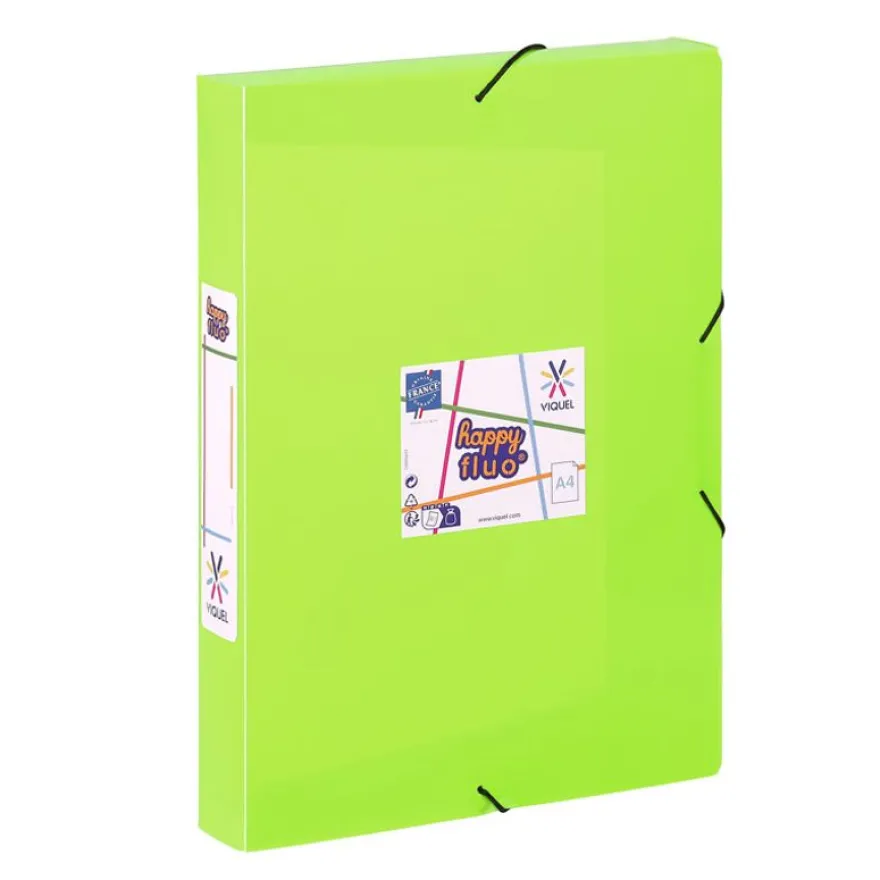 Viquel Happy Fluo - Boîte de classement plastique - dos 45 mm - disponible dans différentes couleurs